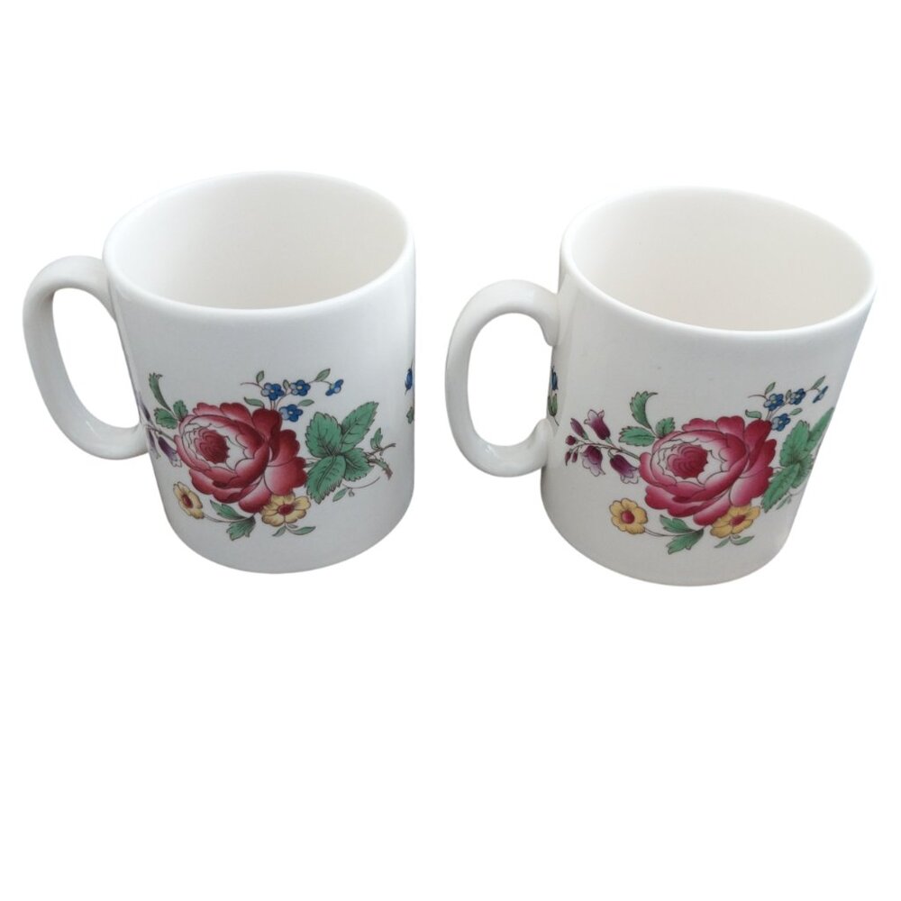 Spode Marlborough Sprays Mug Bundle Set of 4 Like New Cream with Floral Design - Picture 9 of 14